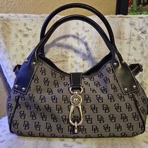 Dooney & Bourke Black and Beige Handbag